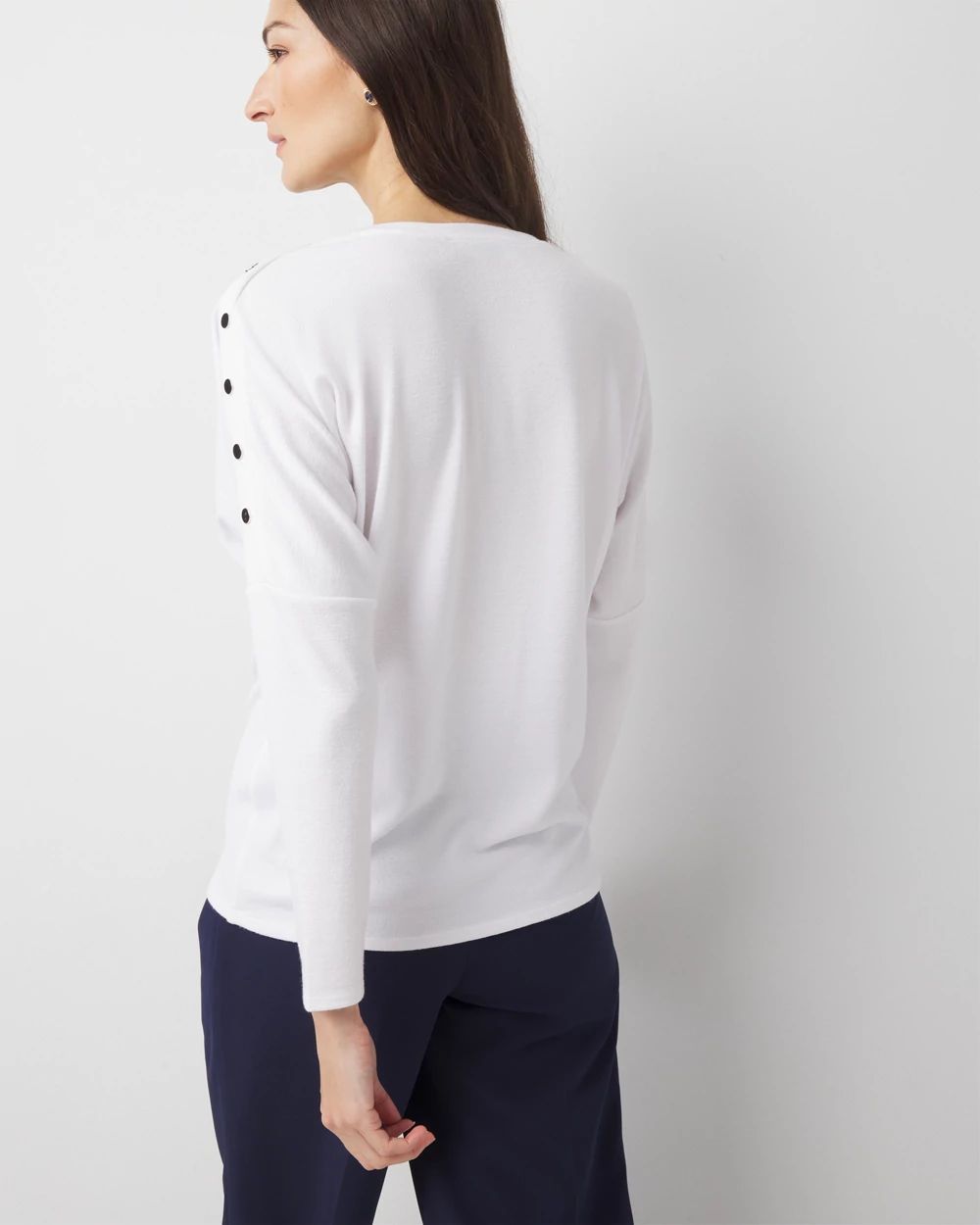 S layered dolman knit bk×wh Open Stitch Dolman Sweater | Donna Karan